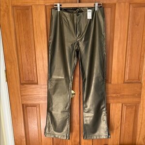 Metallic Gold Faux Leather Pants